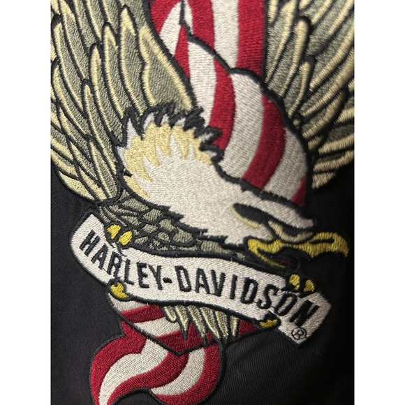 Harley-Davidson Women Zip Vest With Embroidered Eagle On The Back Size M biker - Picture 8 of 15